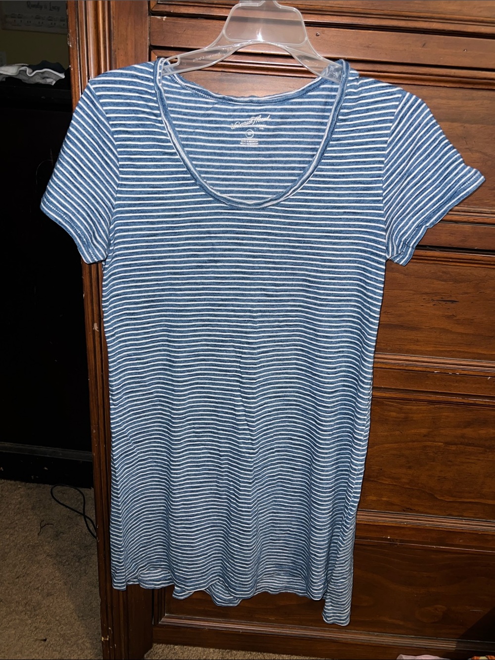 Universal Thread Blue and White Striped Scoop-Neck Midi Dress(can fit S)
